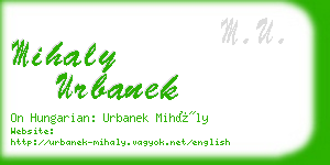 mihaly urbanek business card